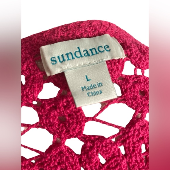 SOLD 😎 Women’s Sundance Samara Crochet Tee size L boho festival vibes hippie - Picture 7 of 12